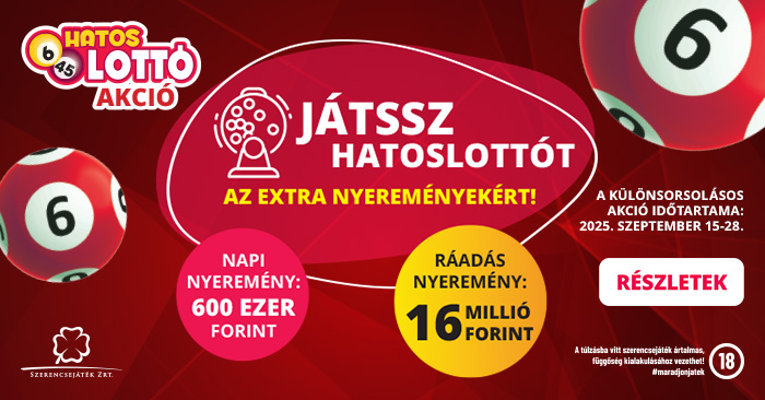 Játssz Hatoslottót az extra nyereményekért