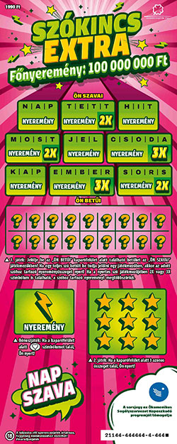 Szókincs Extra - Főnyeremény: 100 000 000 Ft