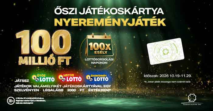 Őszi játékoskártya nyereményjáték, 100 millió Ft